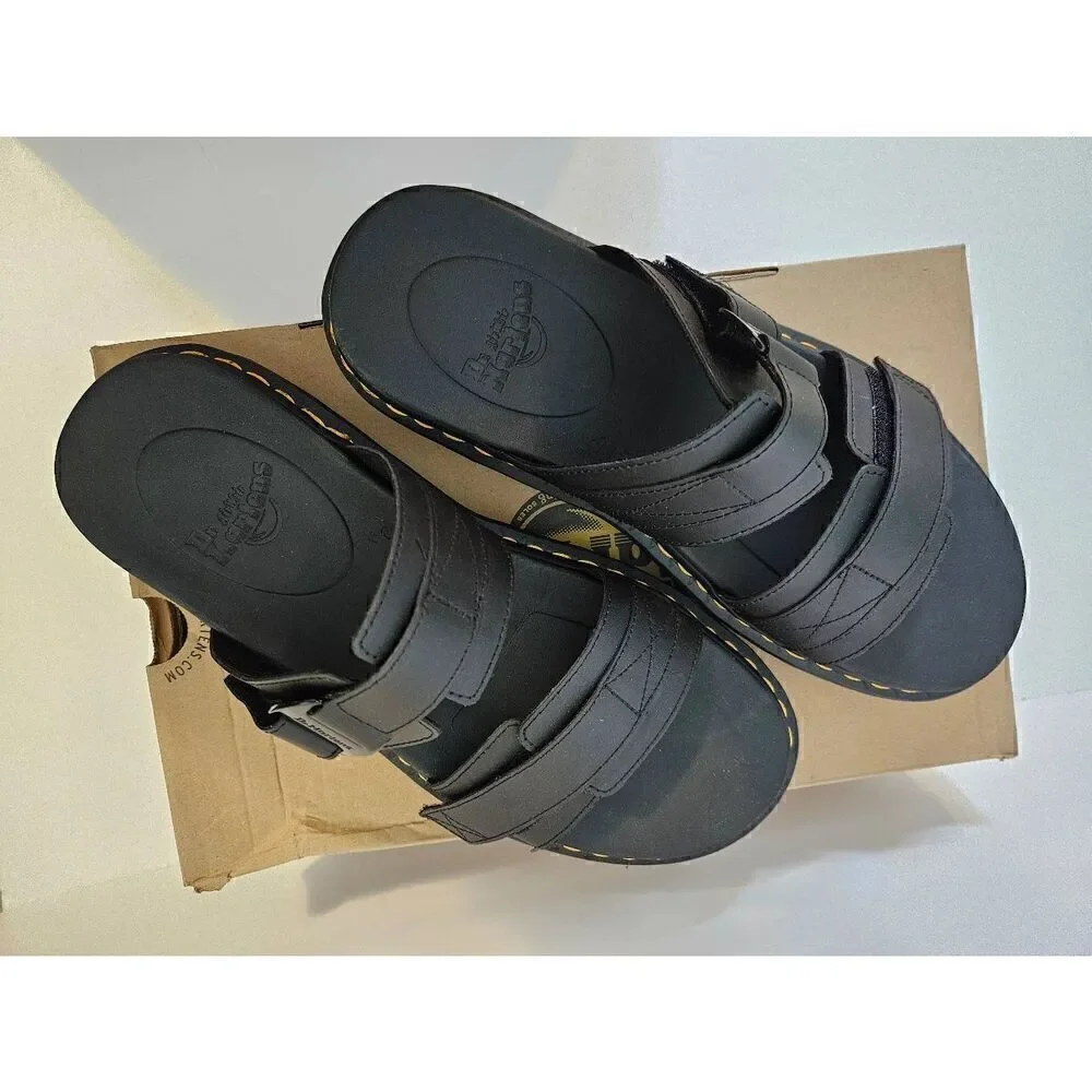 Dr. Martens Chilton black hydro leather sandals.  Size 13.